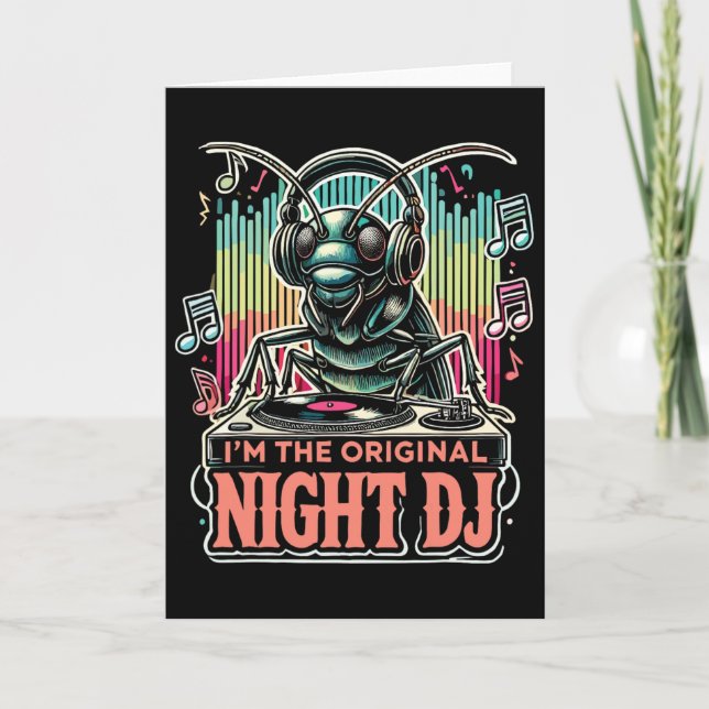 Carte Cricket drôle, je suis le Dj de nuit original  (Devant)