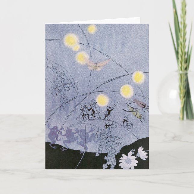 Carte Cricket et grenouilles font de la musique nocturne (Devant)