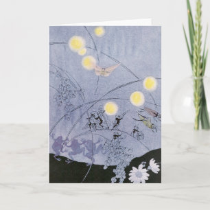 Carte Cricket et grenouilles font de la musique nocturne