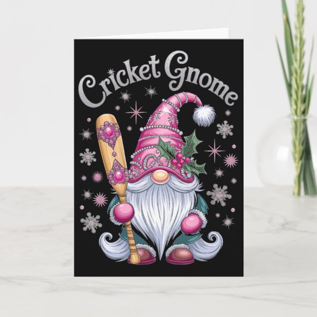 Carte Cricket Gnome Noël Amusement Joie  (Devant)