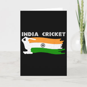 Carte Cricket indien avec drapeau indien