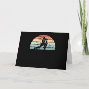 Carte Cricket Rétro Coucher de soleil Vintage sports Lev