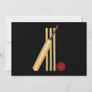 Carte Cricket, wicket, chauve-souris et balle