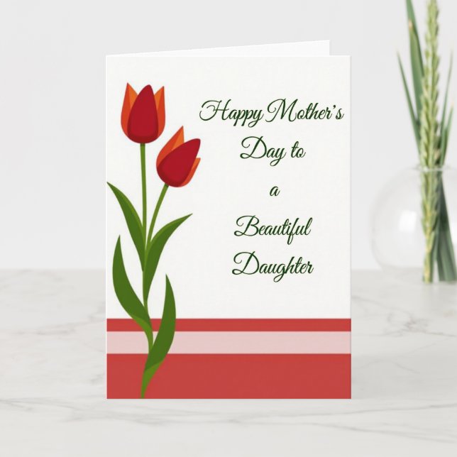 Carte Crimson Tulip Moms Day Card (Devant)