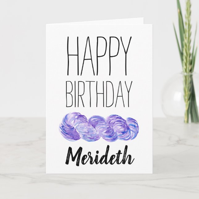 Carte Crochet ou anniversaire personnalisé par tricot (Devant)