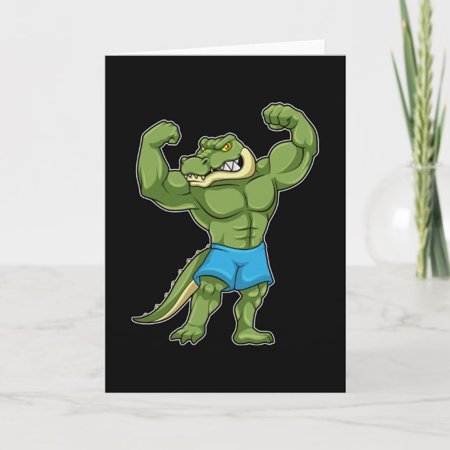 Carte Crocodile comme Bodybuilder extrême (Devant)