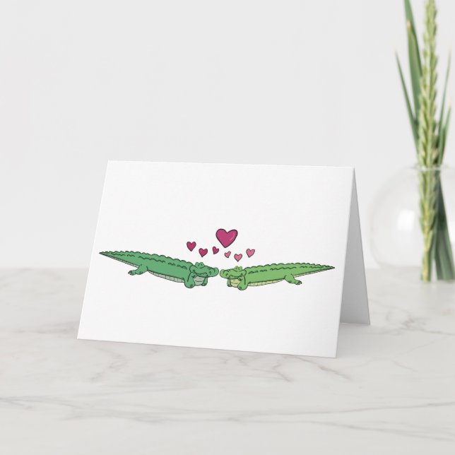 Carte Crocodile I Love You Card (Devant)