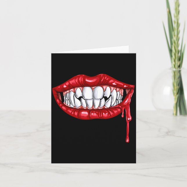 Carte Crocs de vampire pour hommes TH lèvres Halloween C (Devant)
