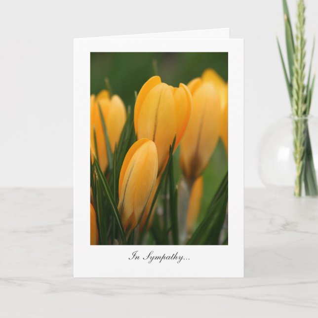 Carte Crocus de printemps dorés - En Sympathie (Devant)