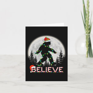 Carte Croire au Sasquatch Santa Bigfoot Canne en sucre L