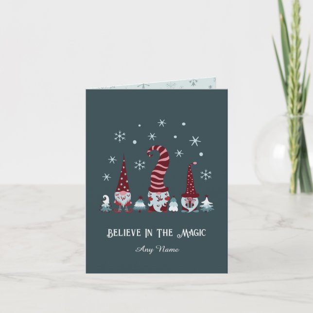 Carte Croire En Noël Magique Gnome (Devant)