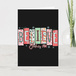 Carte Croire Noël Santa Coquette Bow Femmes Filles