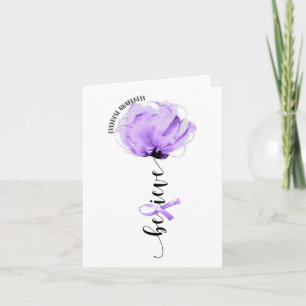 Carte Croire Ruban Violet Fleur Lo de sensibilisation au