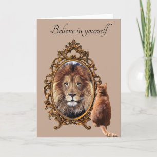 Carte Crois En Toi-Même Lion Vintage Inspiration