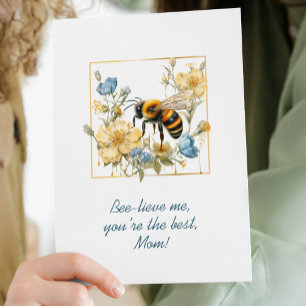 Carte Crois-Moi Maman Abeille à l'Aquarelle pour la Fête
