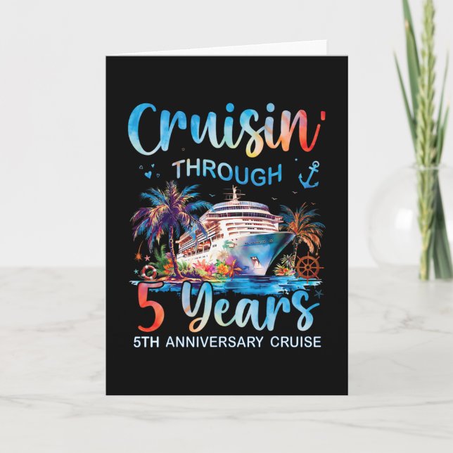 Carte Croisière à travers 5 ans 5e anniversaire de la cr (Devant)