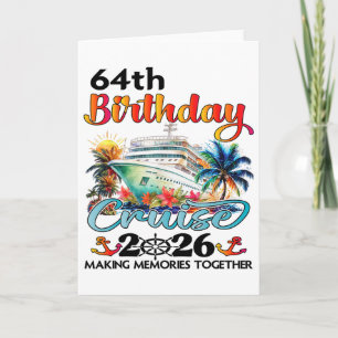 Carte Croisière d'anniversaire 64 ans 2026 Vacances en f