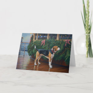 Carte Croisière de Noël beagle : Pawsome Holiday Delft
