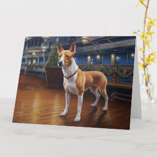Carte Croisière de Noël du Basenji : Délice de vacances