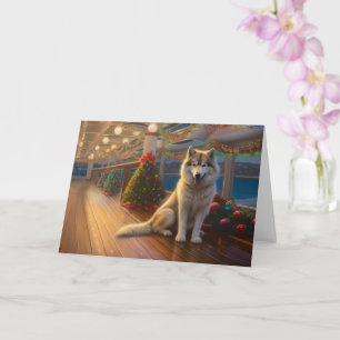 Carte Croisière de Noël du Malamute d'Alaska : Vacances