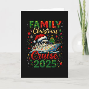 Carte Croisière de Noël en famille 2025 Équipe Xmas Drôl