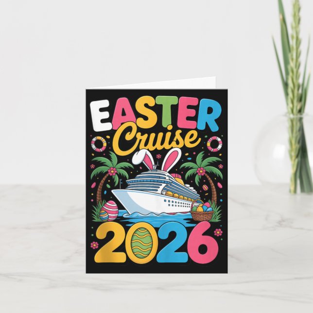 Carte Croisière de Pâques 2026 Équipe Rétro de Vacances  (Devant)