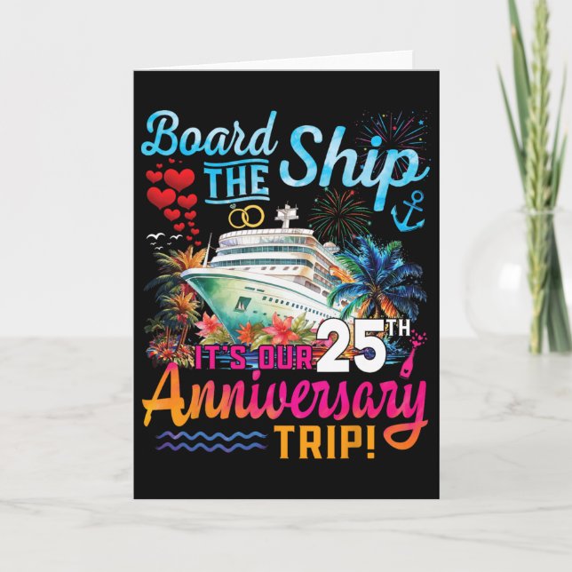Carte Croisière du 25e anniversaire de mariage du mari e (Devant)