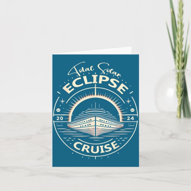 Carte Croisière Eclipse 2024 Drôle Éclipse Totale de Sol (Devant)