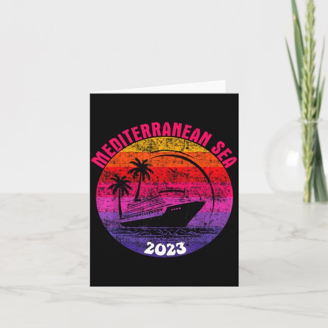Carte Croisière en mer Méditerranée 2023 Coucher de sole (Devant)