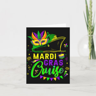 Carte croisière Mardi gras en masque de fête sur un bate
