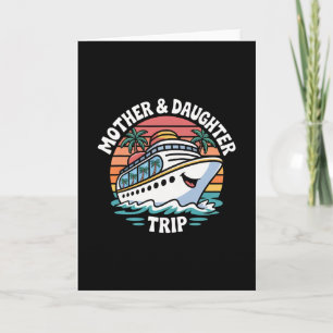 Carte Croisière mère et fille bateau coucher de soleil