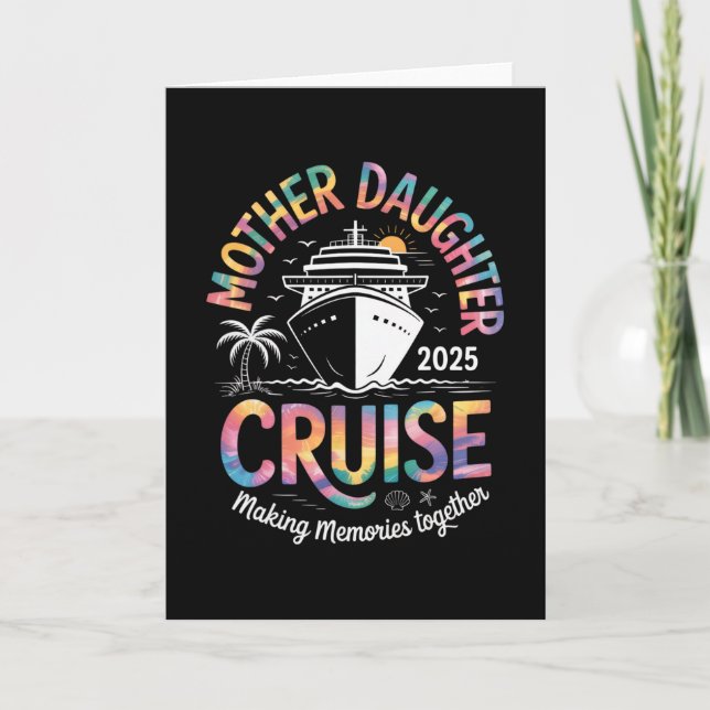 Carte Croisière mère-fille 2025 Vacances Souvenirs de fa (Devant)