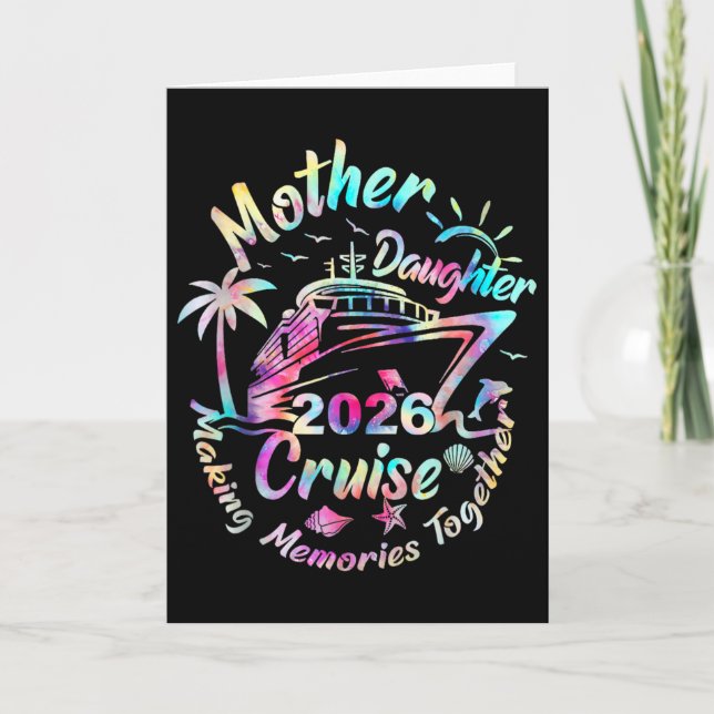 Carte Croisière mère fille 2026 Maman fille drôle (Devant)