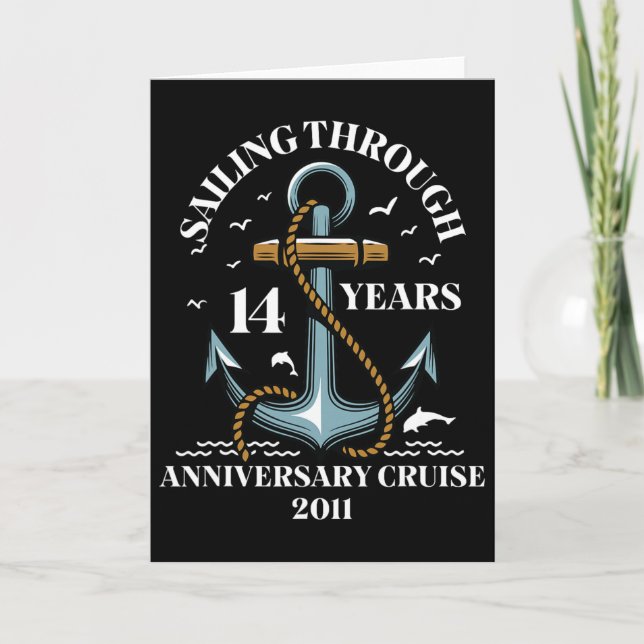 Carte Croisière pour 14 ans d'anniversaire de mariage (Devant)