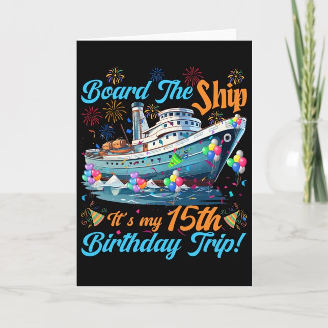 Carte Croisière pour 15 ans sur un bateau (Devant)