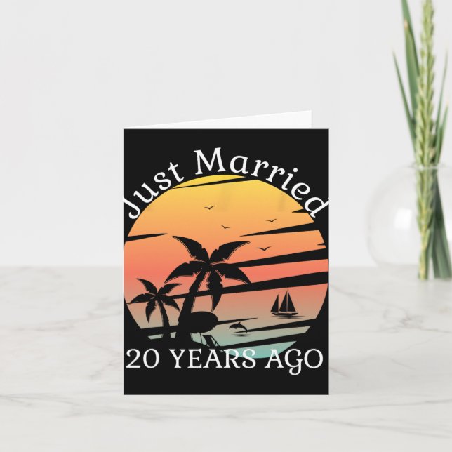 Carte Croisière pour les 20 ans de mariage Juste mariés  (Devant)