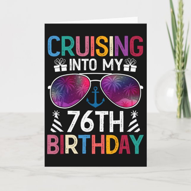 Carte Croisière pour mon 76e anniversaire Fête de croisi (Devant)