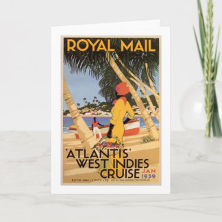 Carte Croisière Vintage Royal Main Atlantis Antilles occ