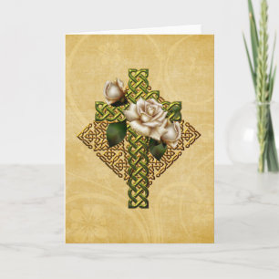 Carte Croix celtique et roses
