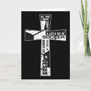 Carte Croix chrétienne Art de football Tout ce dont j'ai