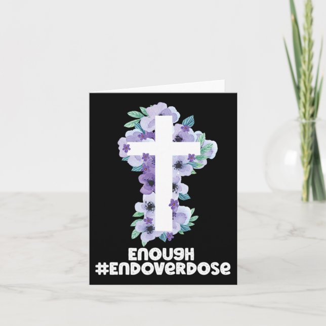 Carte Croix chrétienne Overdose Ruban violet Overdose Af (Devant)