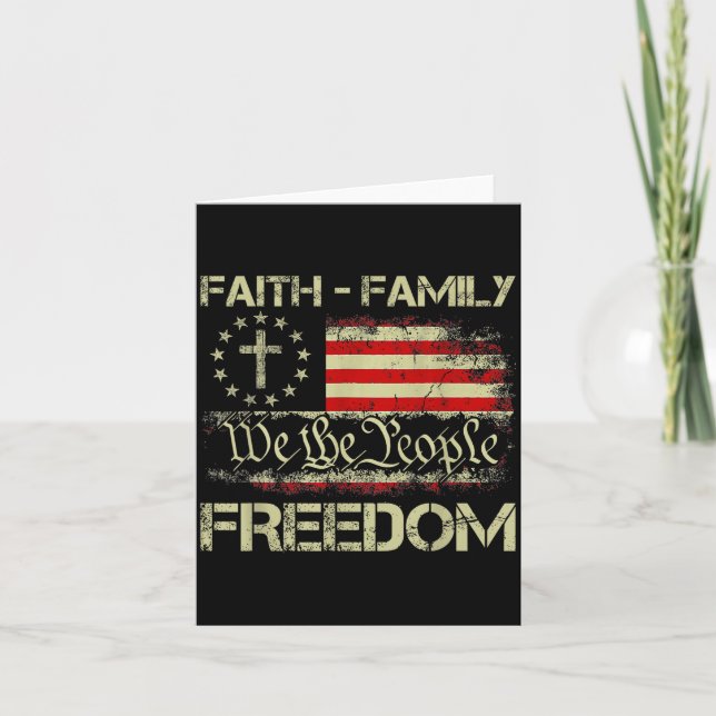 Carte Croix chrétienne patriotique de la famille de la f (Devant)