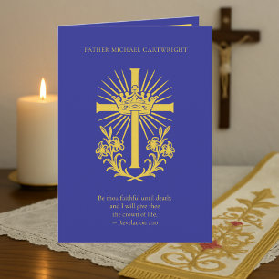 Carte Croix d'anniversaire de l'ordination au jubilé Prê
