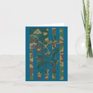 Carte Croix de jeunesse camouflage chasse pêche B cerf c