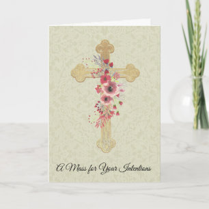 Carte Croix de mémorial d'offrande de messe catholique F