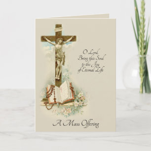 Carte Croix de offre de masse de sympathie catholique