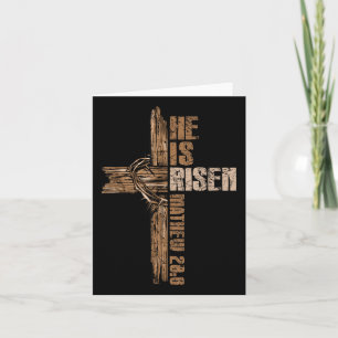 Carte Croix de Pâques Il Est Ressuscité Jésus chrétien J