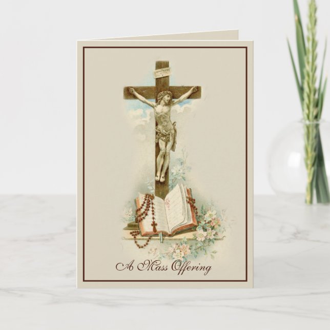 Carte Croix d'offertoire de messe religieuse catholique  (Devant)