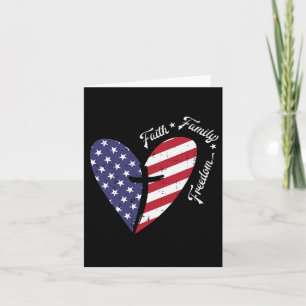 Carte Croix du Coeur Quatrième 4 juillet Chr patriotique