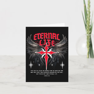 Carte Croix éternelle Jésus Gothique Punk Vie Nu Goth Bi